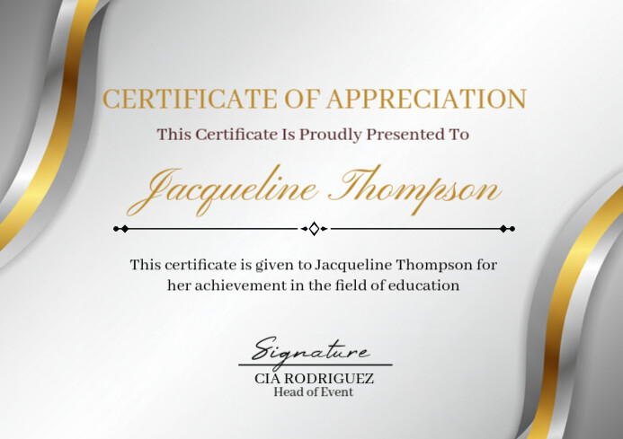 White Joyful Certificate Of Achievement A4 Template | PosterMyWall