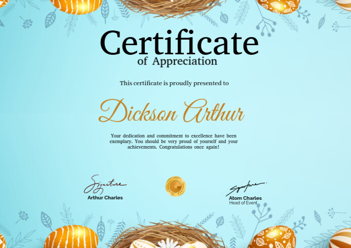 Copy of White Joyful Certificate Of Achievement A4 | PosterMyWall
