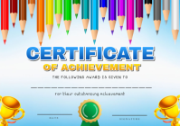 White Joyful Certificate of Achievement A5 template