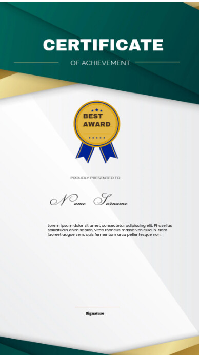 White Joyful Certificate Of Achievement  Instagram Story template