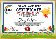 White Joyful Certificate of Appreciation A3 template