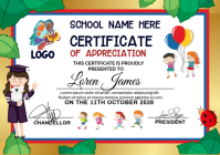 White Joyful Certificate of Appreciation A3 template
