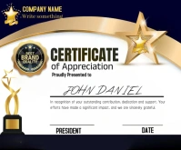 White Joyful Certificate Of Appreciation  Med Medium Rectangle template