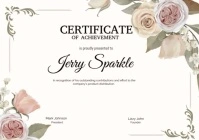 White Joyful Certificate Of Marriage A4 template