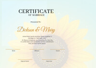 White Joyful certificate of marriage A4 template