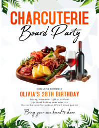 Bianco Charcuterie Board Party Pamflet Template