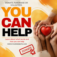 White Charity and Volunteering Publicación de Instagram Template