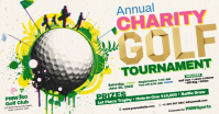 White Joyful Charity Golf Tournament Facebook Shared Image template