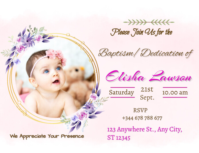 Child Dedication Lettering White Joyful Child Dedication And Baptism Of Template | PosterMyWall
