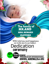 White Joyful Child Dedication Flyer Flyer (us Letter) template