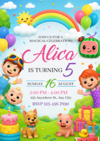 Hvid Birthday Celebration A6 Template