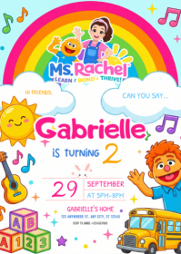 White Joyful Children's Birthday Party A6 template