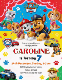 White Joyful Children's Birthday Party Flyer 传单(美国信函) template