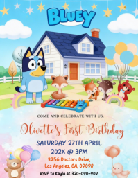 White Joyful Children's Birthday Party Flyer template