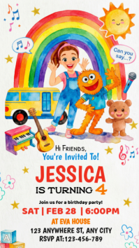 White Joyful Children's Birthday Party Instagram Story Instagram-verhaal template