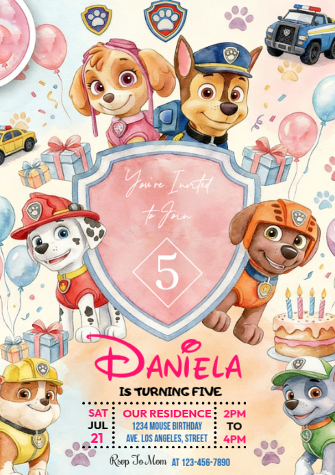 Children's Birthday Party A4 Template | PosterMyWall