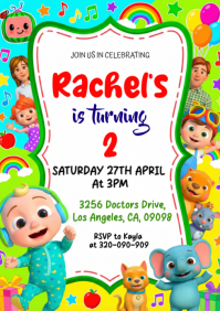 White Joyful Children's Birthday Party A4 Template | PosterMyWall