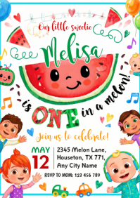 White Joyful Children's Birthday Party A4 Template | PosterMyWall