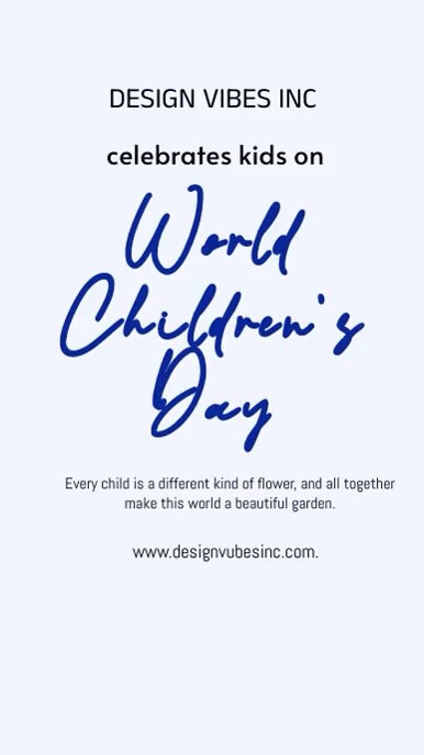 White Joyful children's day Digital Display ( template
