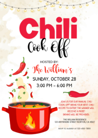 Белый Chili Cook-Off Event A6 Template