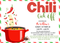 Белый Chili Cook-Off Event A6 Template