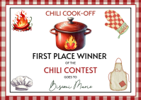 White Chili Cook-Off Winner Announcement A6 Template