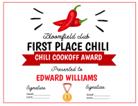White Chili Cookoff Award ใบปลิว Template