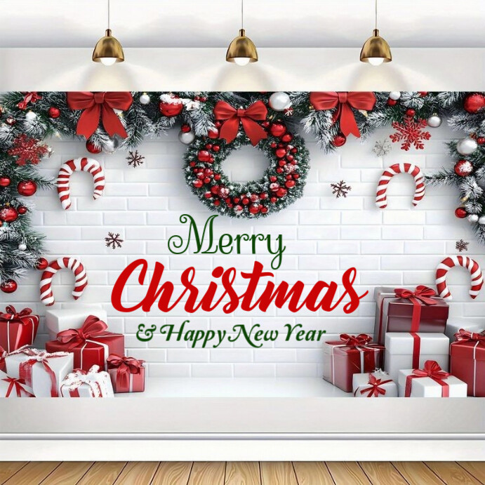 White Joyful Christmas And New Year Instagram Post Template | PosterMyWall