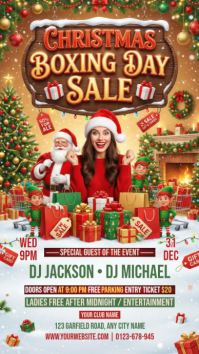 White Joyful Christmas Boxing Day Instagram Story template