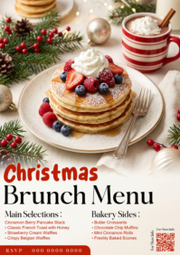Wit Christmas Brunch Menu A2 Template