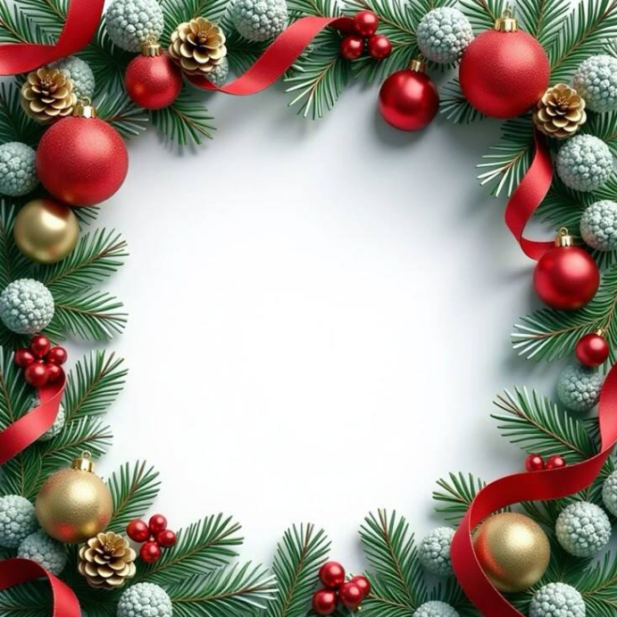 Plantilla de White Joyful Christmas Decoration Border Frame Instagram ...