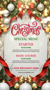 White Joyful Christmas Food Menu Instagram Story template