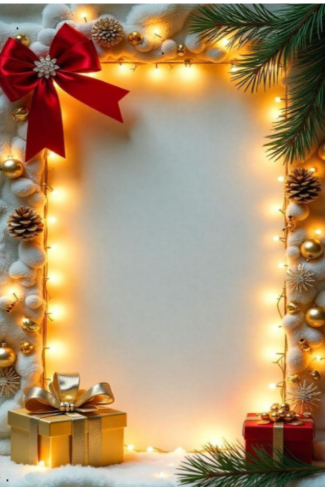White Joyful Christmas Frame Poster Template | PosterMyWall