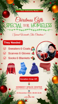 White Joyful Christmas Gift Homeless 2025 Instagram Story template