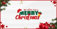 White Joyful Christmas Greeting Card  Facebook Event Cover template