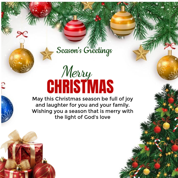 Plantilla de White Joyful Christmas Greeting Instagram Post | PosterMyWall