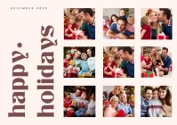 White Joyful Christmas Holiday Family Collage A4 template