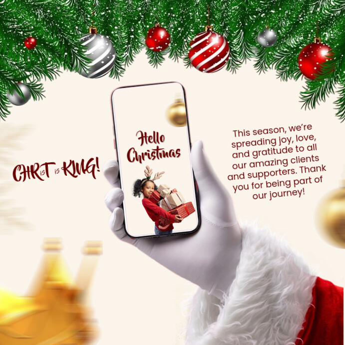 White Joyful Christmas Instagram Post Instagram Post template