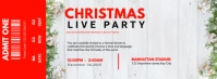 White Joyful Christmas Live Party Event Ticket Template Facebook Cover Photo