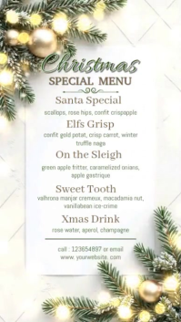 White Joyful Christmas Menu Instagram Story template