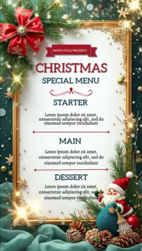 White Joyful Christmas Menu Instagram Story template