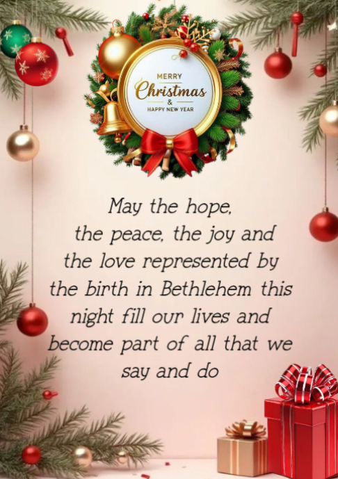 White Joyful Christmas Message A2 Template | PosterMyWall