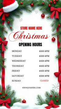 White Joyful Christmas Opening Hours Instagram Story template
