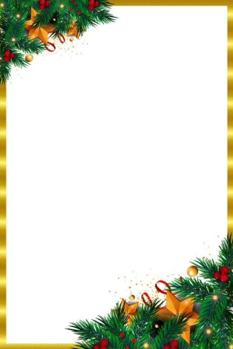 White Joyful Christmas Ornaments Border Frame Poster Template ...