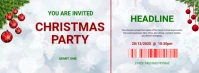 White Joyful Christmas Party Event Ticket Template Facebook Cover Photo