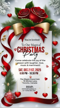 White Joyful Christmas Party Invitation Instagram Story template