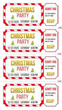White Joyful Christmas Party Ticket  Instagram Story template