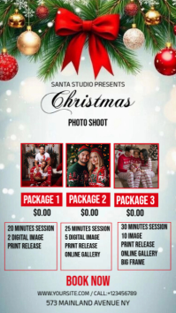 White Joyful Christmas Photo Shoot  Digital Display (9:16) template