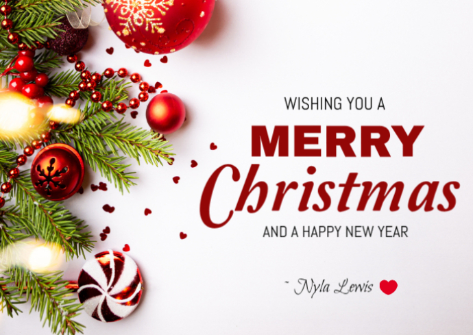 White Joyful Christmas Post Postcard 2025 2026 明信片 template