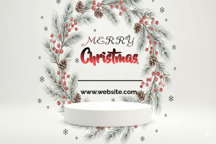 White Joyful Christmas Poster Template | PosterMyWall